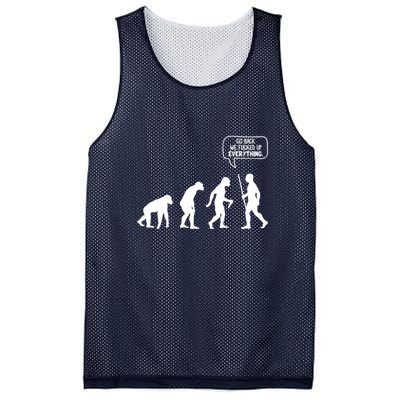 Go Back We Fucked Up Everything Funny Mesh Reversible Basketball Jersey Tank