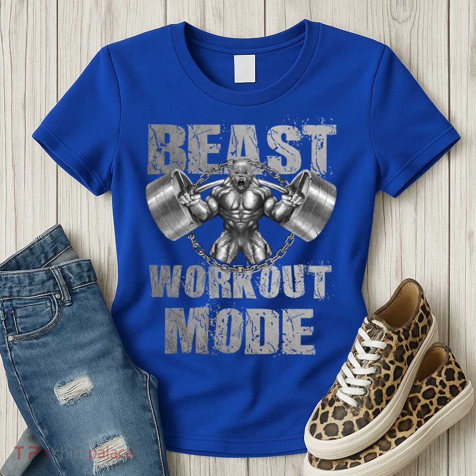 Gorilla Beast Workout Mode Lifting Weights Fitness Gym Meaningful Gift Womens T-Shirt