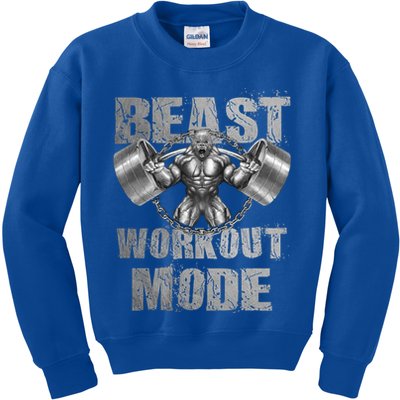 Gorilla Beast Workout Mode Lifting Weights Fitness Gym Meaningful Gift Kids Sweatshirt
