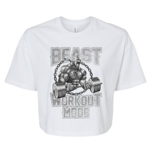 Gorilla Beast Workout Mode Motivation Bodybuilding Gym Cute Gift Bella+Canvas Jersey Crop Tee