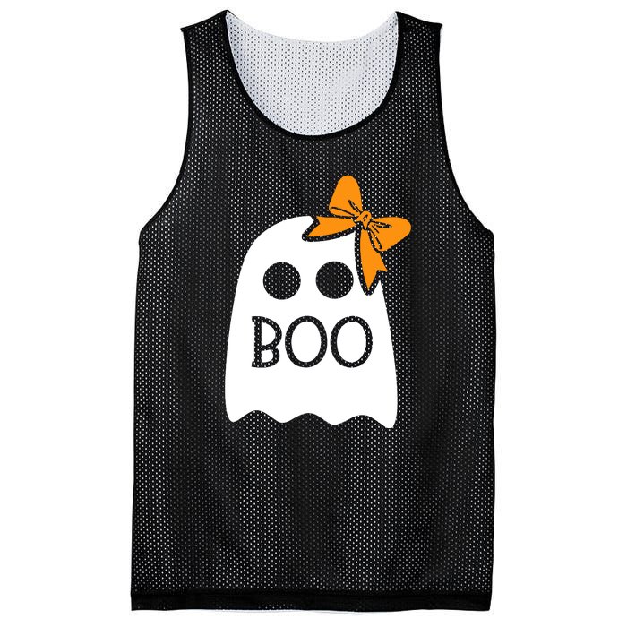 Ghost Boo With Bow For Halloween Costume Gift Mesh Reversible Basketball Jersey Tank