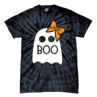 Ghost Boo With Bow For Halloween Costume Gift Tie-Dye T-Shirt