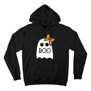 Ghost Boo With Bow For Halloween Costume Gift Tall Hoodie