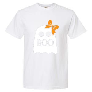 Ghost Boo With Bow For Halloween Costume Gift Garment-Dyed Heavyweight T-Shirt