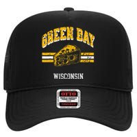 Green Bay Wisconsin Cheesehead Retro Pride Vintage Cheese High Crown Mesh Back Trucker Hat