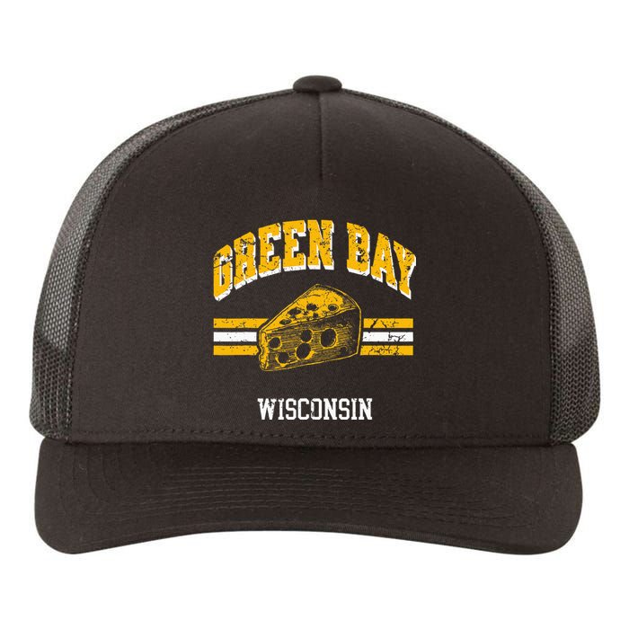 Green Bay Wisconsin Cheesehead Retro Pride Vintage Cheese Yupoong Adult 5-Panel Trucker Hat