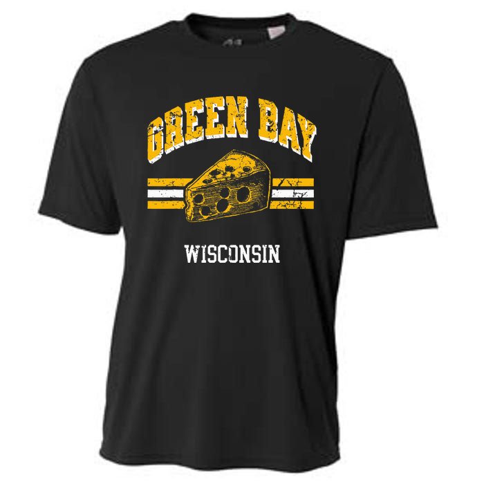 Green Bay Wisconsin Cheesehead Retro Pride Vintage Cheese Cooling Performance Crew T-Shirt