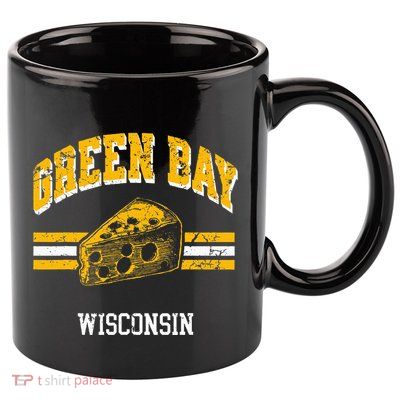 Green Bay Wisconsin Cheesehead Retro Pride Vintage Cheese 11oz C Handle Ceramic Mug