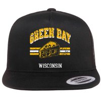 Green Bay Wisconsin Cheesehead Retro Pride Vintage Cheese Flat Bill Trucker Hat