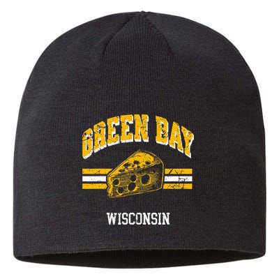 Green Bay Wisconsin Cheesehead Retro Pride Vintage Cheese Sustainable Beanie