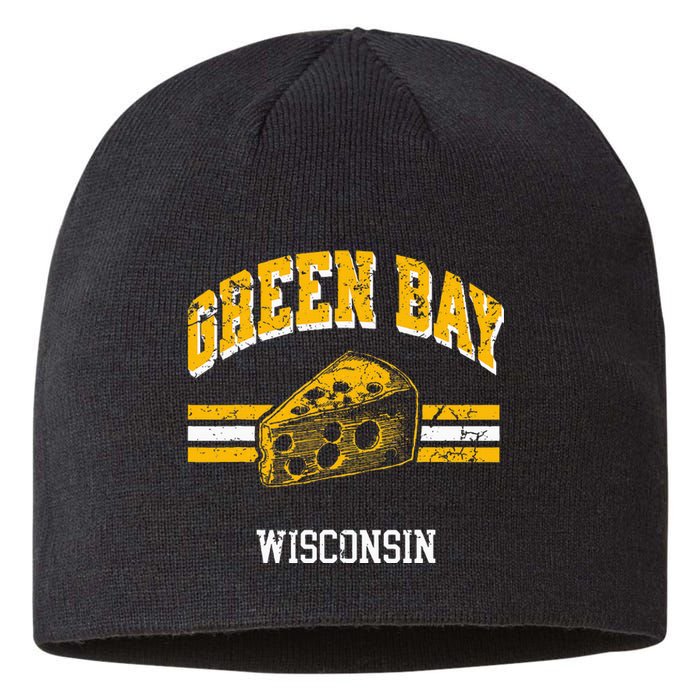 Green Bay Wisconsin Cheesehead Retro Pride Vintage Cheese Sustainable Beanie