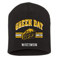 Green Bay Wisconsin Cheesehead Retro Pride Vintage Cheese Short Acrylic Beanie