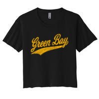 Green Bay Wisconsin Vintage Sports Women's Crop Top Tee