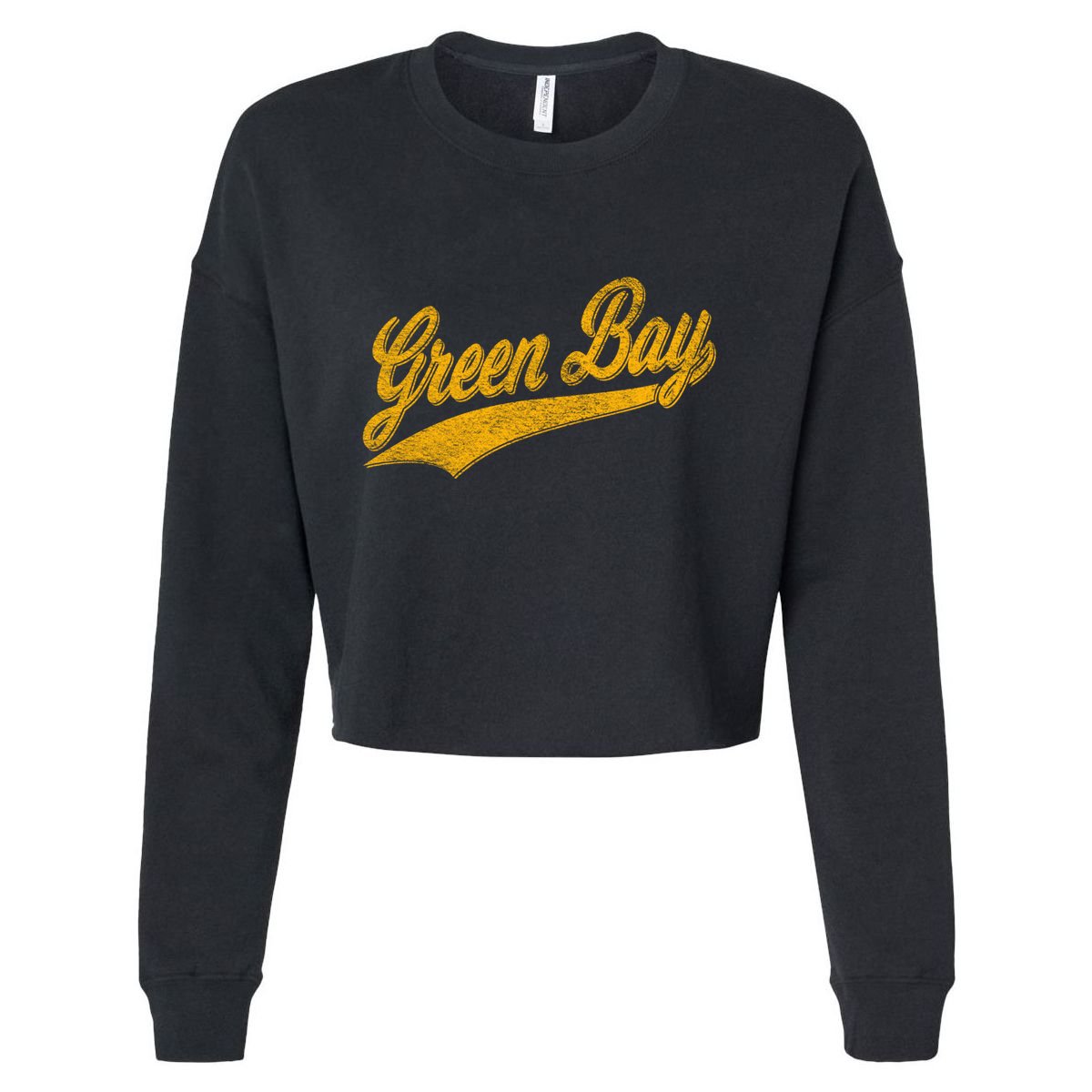 Green Bay Wisconsin Vintage Sports Cropped Pullover Crew