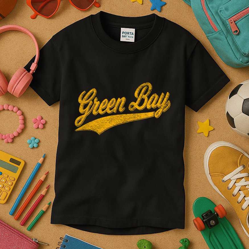 Green Bay Wisconsin Vintage Sports Kids T-Shirt