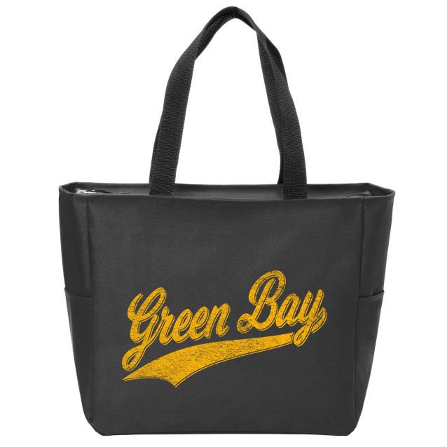 Green Bay Wisconsin Vintage Sports Zip Tote Bag