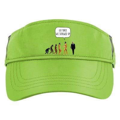 Go Back We Screwed Up Funny Anti Biden Human Evolution Adult Drive Performance Visor