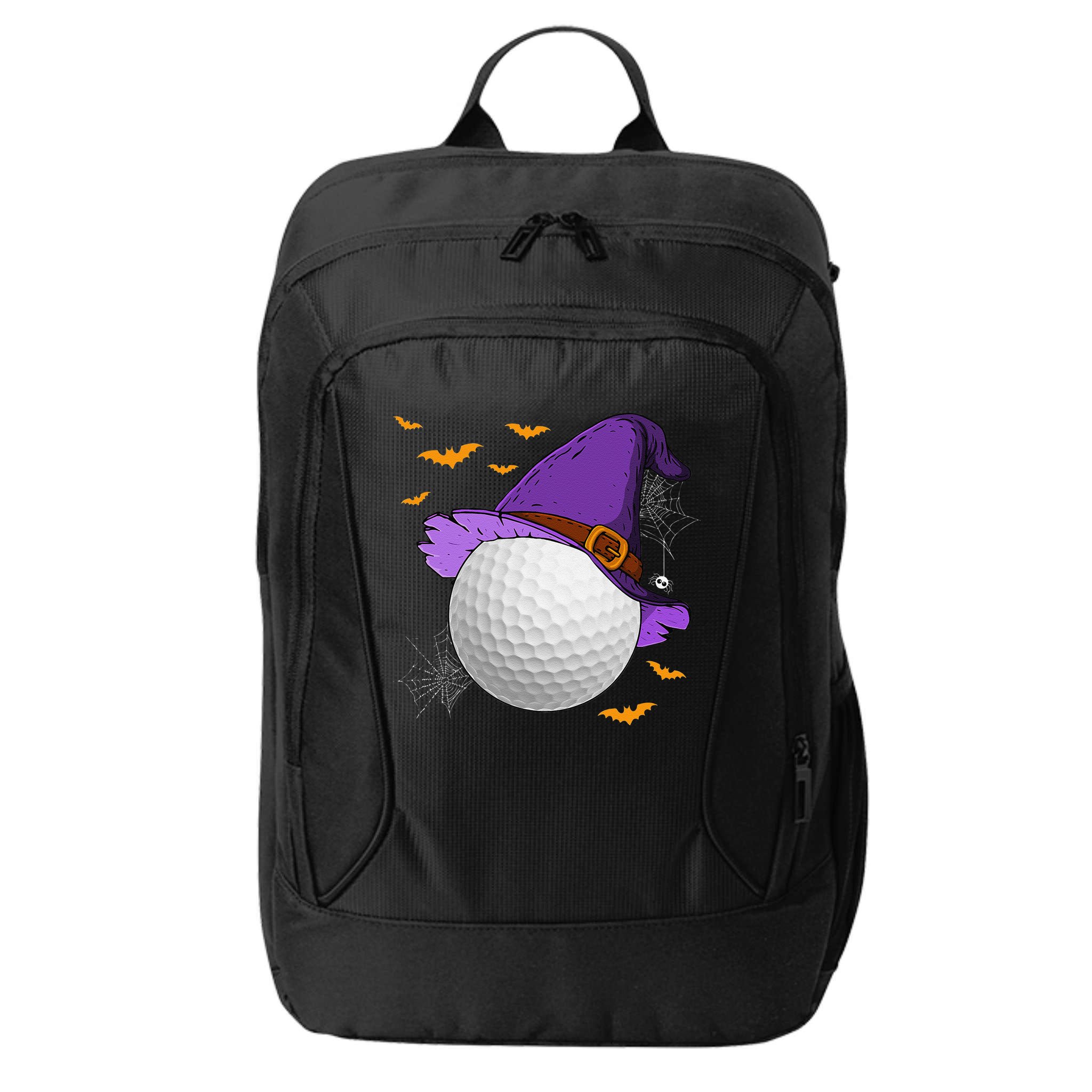 Golf Ball Witch Hat Pumpkin Spooky Halloween Costume City Backpack
