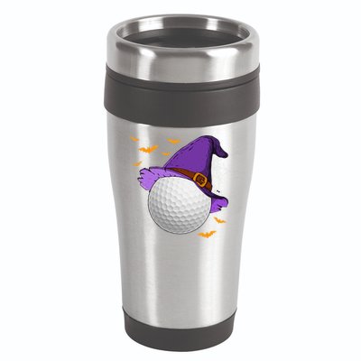 Golf Ball Witch Hat Pumpkin Spooky Halloween Costume 16oz Travel Tumbler