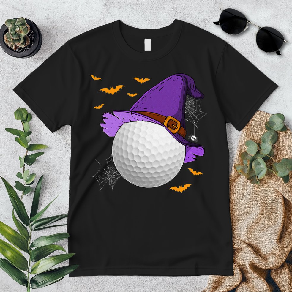 Golf Ball Witch Hat Pumpkin Spooky Halloween Costume Premium T-Shirt