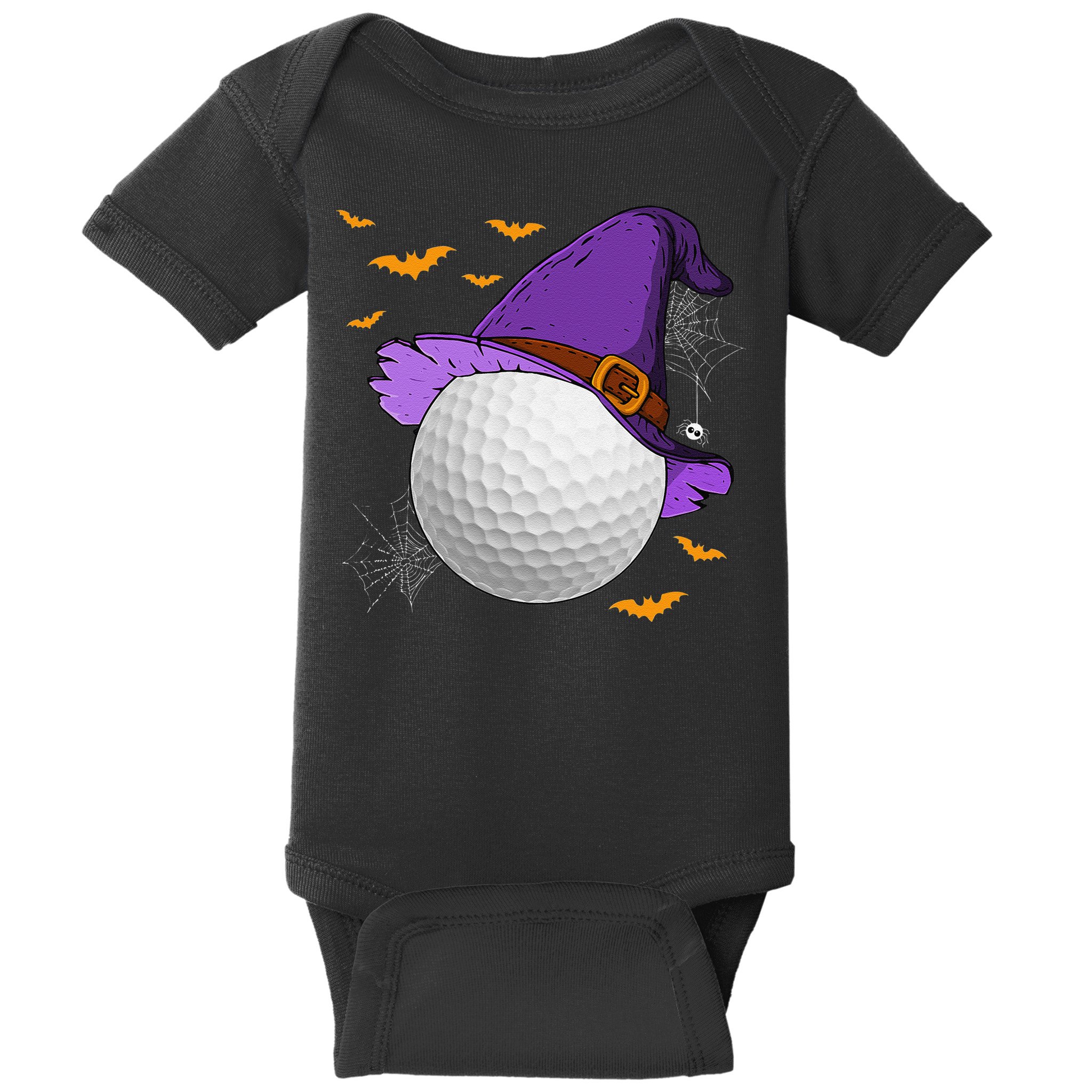 Golf Ball Witch Hat Pumpkin Spooky Halloween Costume Baby Bodysuit