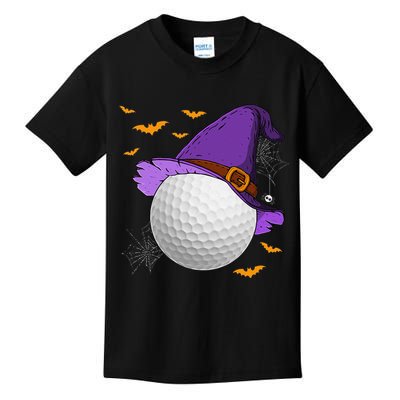 Golf Ball Witch Hat Pumpkin Spooky Halloween Costume Kids T-Shirt