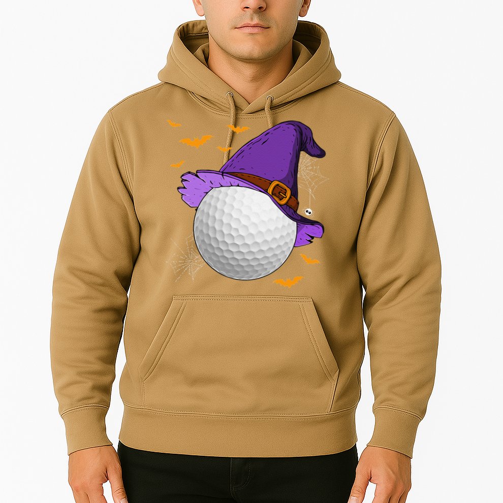 Golf Ball Witch Hat Pumpkin Spooky Halloween Costume Hoodie