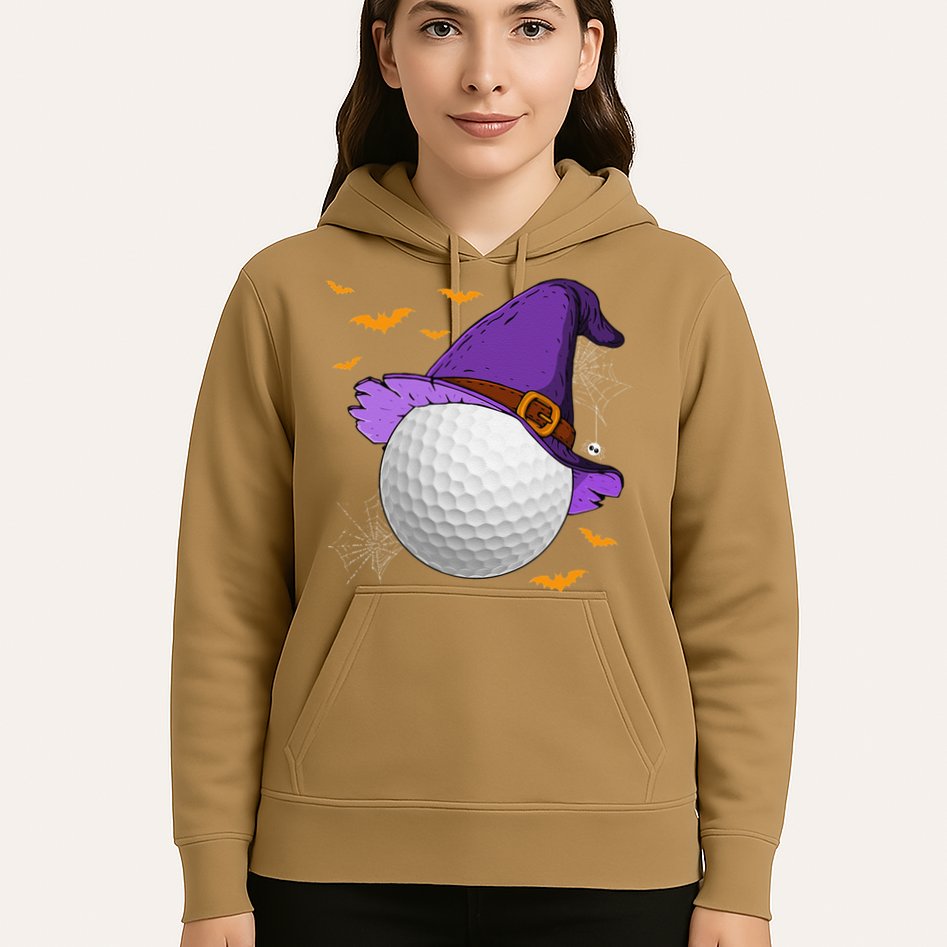 Golf Ball Witch Hat Pumpkin Spooky Halloween Costume Hoodie