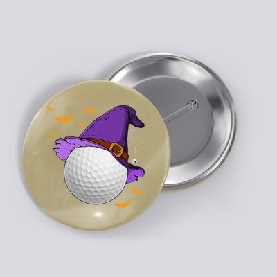 Golf Ball Witch Hat Pumpkin Spooky Halloween Costume Button