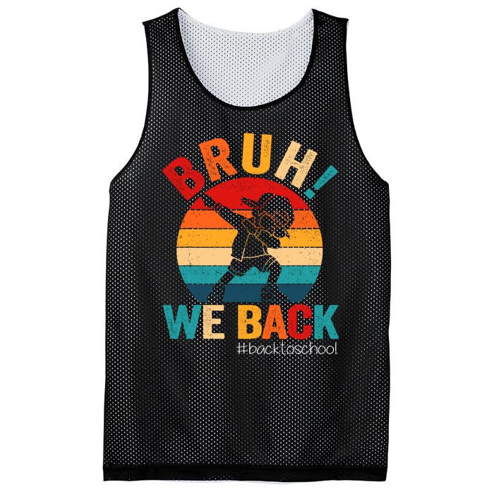 Groovy Bruh We Back Teachers Funny Back To School Mesh Reversible Basketball Jersey Tank