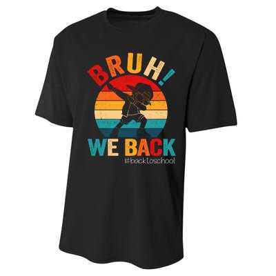 Groovy Bruh We Back Teachers Funny Back To School Performance Sprint T-Shirt