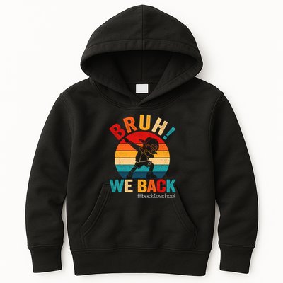 Groovy Bruh We Back Teachers Funny Back To School Kids Hoodie