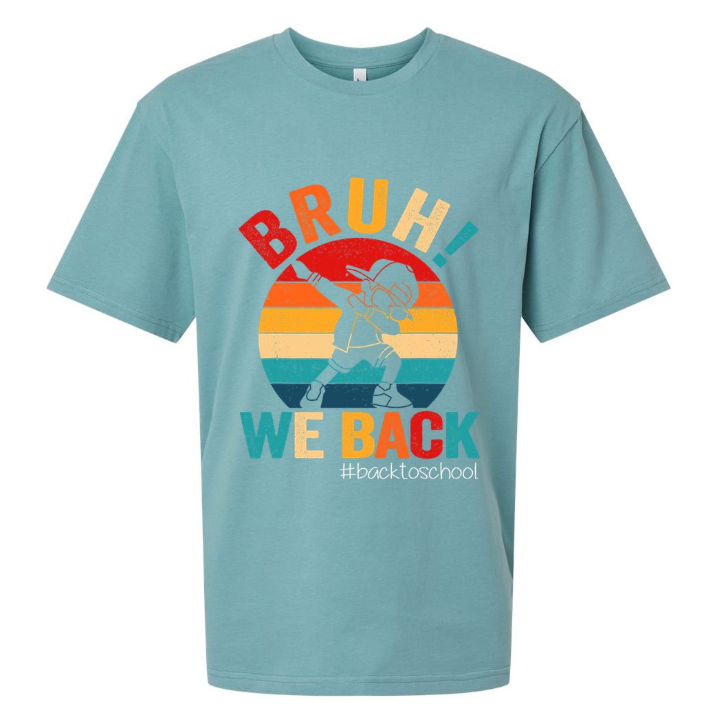 Groovy Bruh We Back Teachers Funny Back To School Sueded Cloud Jersey T-Shirt