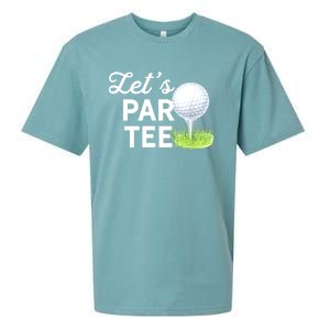 Golf Ball With Pin Funny Golf Club Lets Par Gift Sueded Cloud Jersey T-Shirt