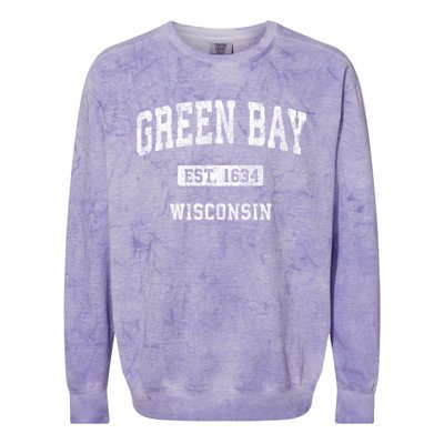 Green Bay Wisconsin Wi Vintage Athletic Sports Design Colorblast Crewneck Sweatshirt