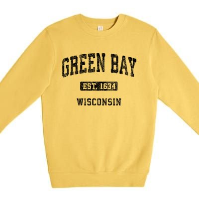 Green Bay Wisconsin Wi Vintage Athletic Sports Design Premium Crewneck Sweatshirt