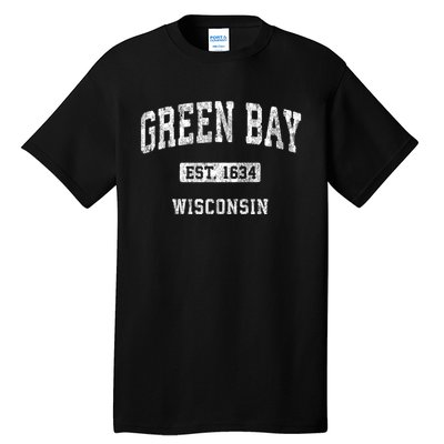 Green Bay Wisconsin Wi Vintage Athletic Sports Design Tall T-Shirt