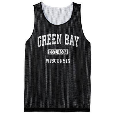 Green Bay Wisconsin Wi Vintage Athletic Sports Design Mesh Reversible Basketball Jersey Tank