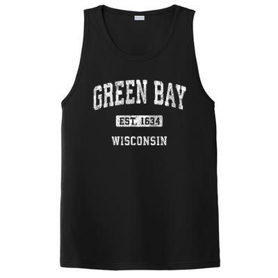 Green Bay Wisconsin Wi Vintage Athletic Sports Design PosiCharge Competitor Tank