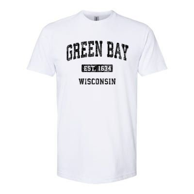 Green Bay Wisconsin Wi Vintage Athletic Sports Design Softstyle CVC T-Shirt