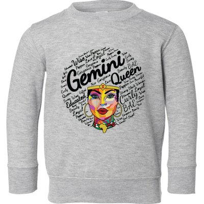 Gemini Black Women Born In May June Gemini Queen Toddler Sweatshirt