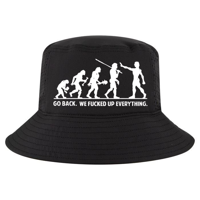Go Back We Fucked Up Evolution Cool Comfort Performance Bucket Hat