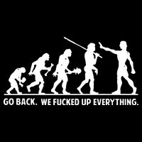 Go Back We Fucked Up Evolution Flat Bill Trucker Hat