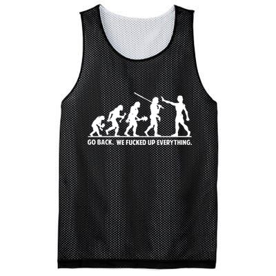 Go Back We Fucked Up Evolution Mesh Reversible Basketball Jersey Tank