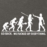 Go Back We Fucked Up Evolution Cotton Canvas Backpack