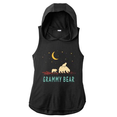 Grammy Bear With 2 Cubs Twice Blessed Grammy Bear Ladies PosiCharge Tri-Blend Wicking Draft Hoodie Tank