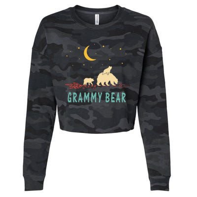 Grammy Bear With 2 Cubs Twice Blessed Grammy Bear Cropped Pullover Crew