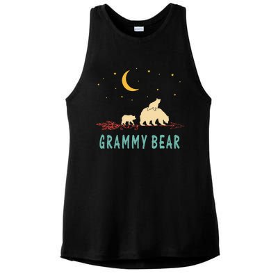 Grammy Bear With 2 Cubs Twice Blessed Grammy Bear Ladies PosiCharge Tri-Blend Wicking Tank