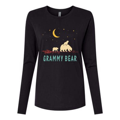 Grammy Bear With 2 Cubs Twice Blessed Grammy Bear Womens Cotton Relaxed Long Sleeve T-Shirt