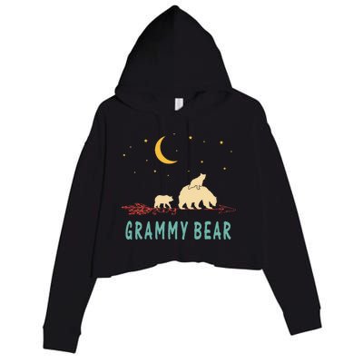 Grammy Bear With 2 Cubs Twice Blessed Grammy Bear Crop Fleece Hoodie